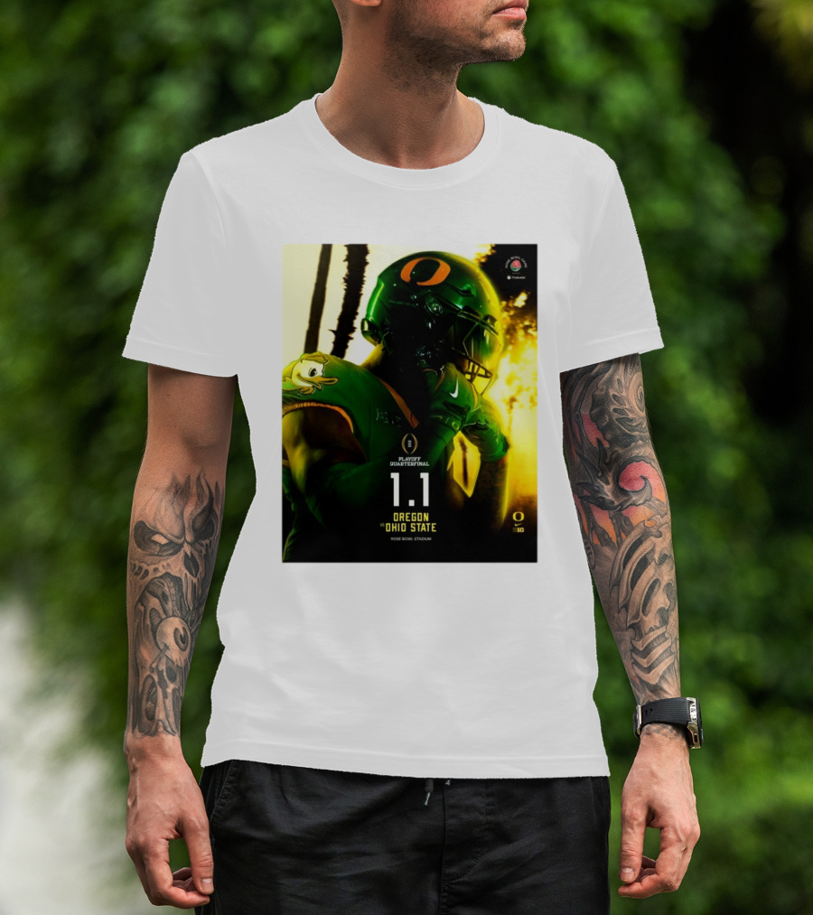 Playoff Quarterfinal Oregon Ducks Vs Ohio State Buckeyes Rose Bowl Stadium January 1 T-Shirt