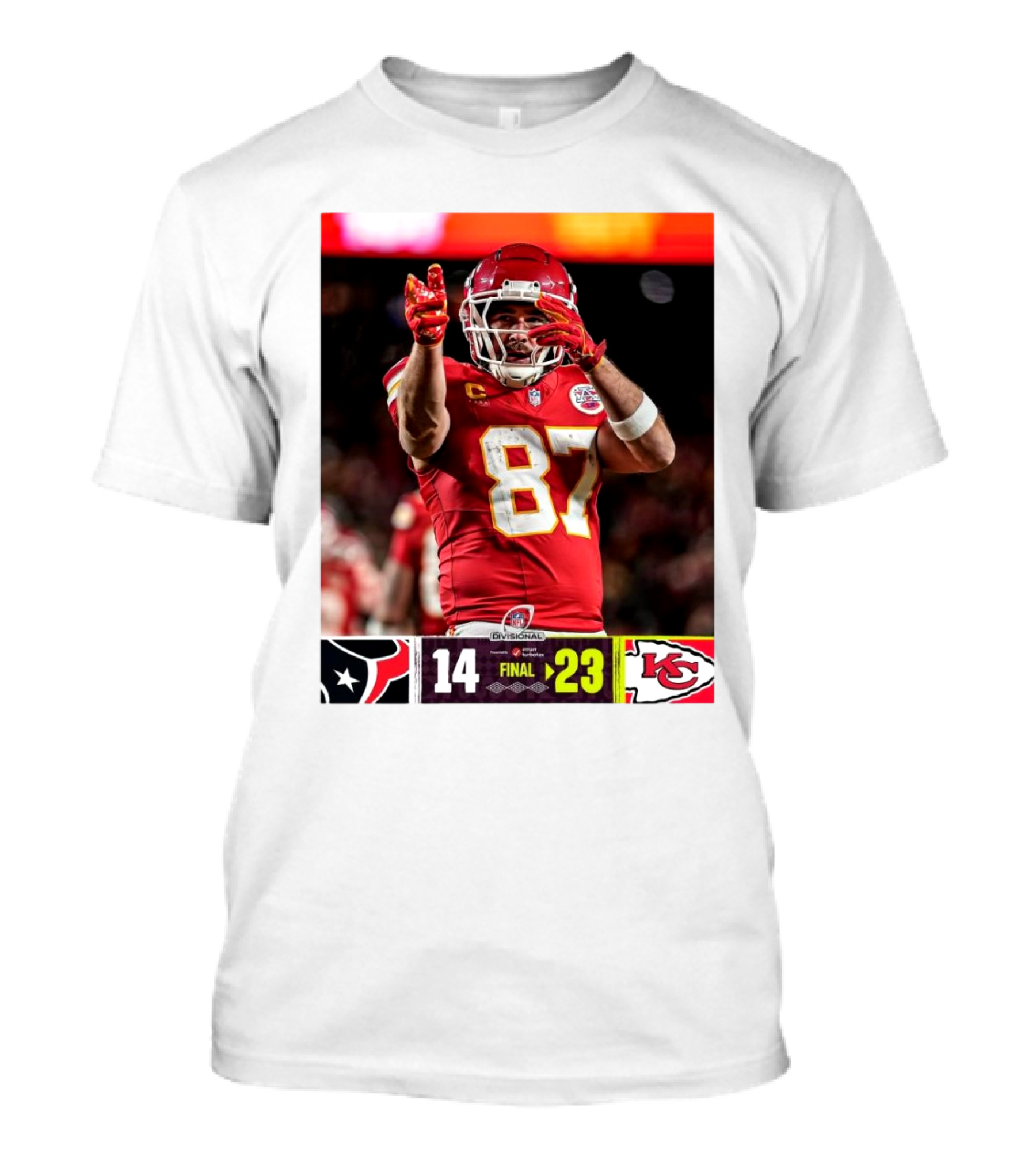 Kansas City Chiefs Defeat Houston Texans 23-14 NFL Divisional Victory T-Shirt