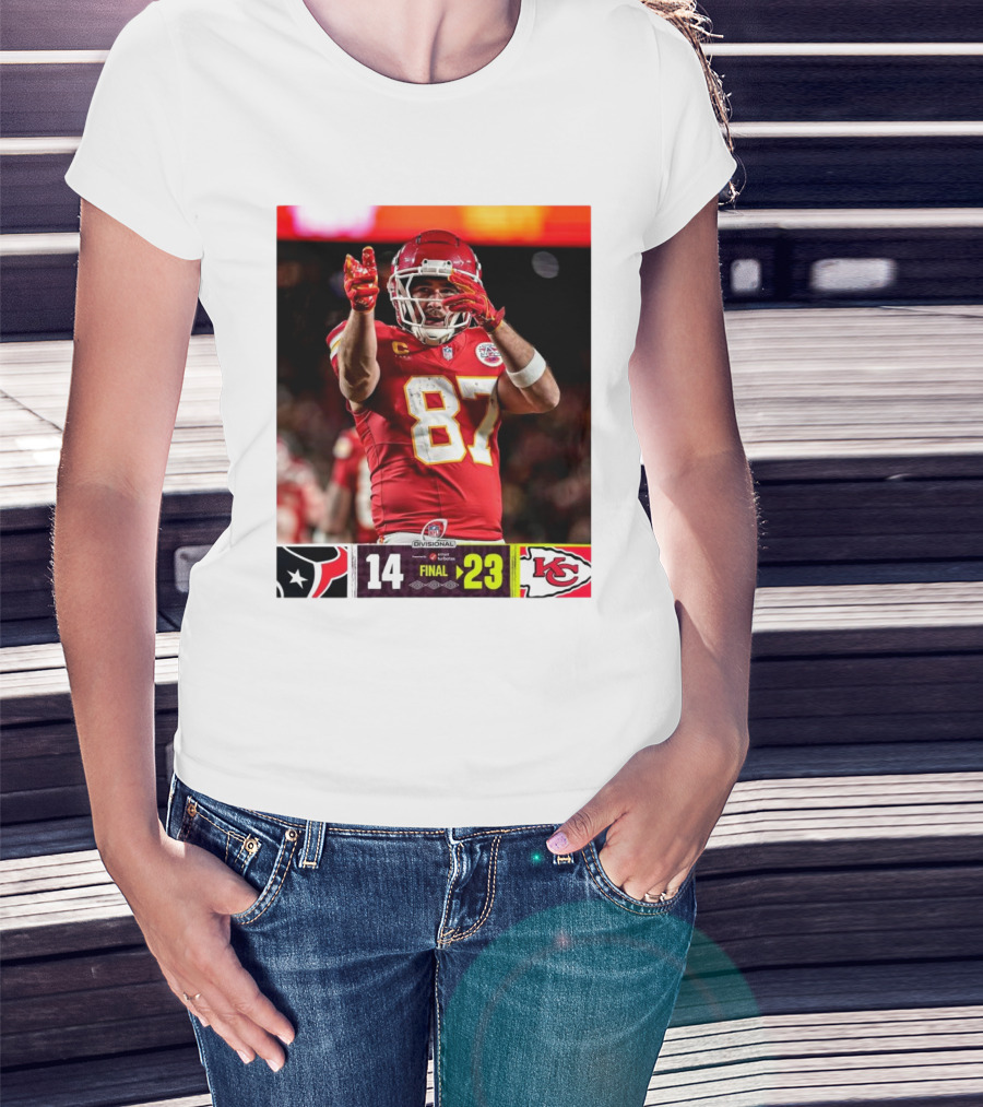 Kansas City Chiefs Defeat Houston Texans 23-14 NFL Divisional Victory T-Shirt