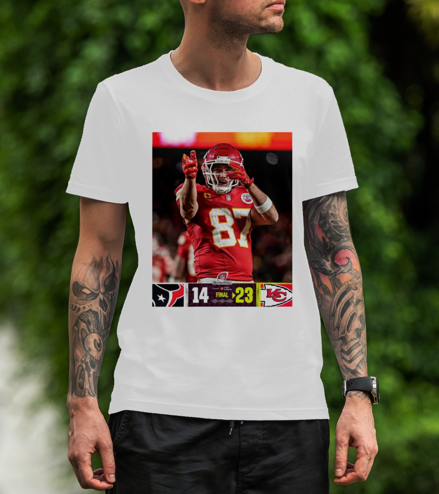 Kansas City Chiefs Defeat Houston Texans 23-14 NFL Divisional Victory T-Shirt