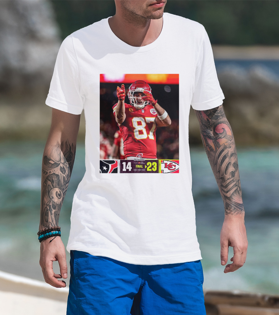 Kansas City Chiefs Defeat Houston Texans 23-14 NFL Divisional Victory T-Shirt