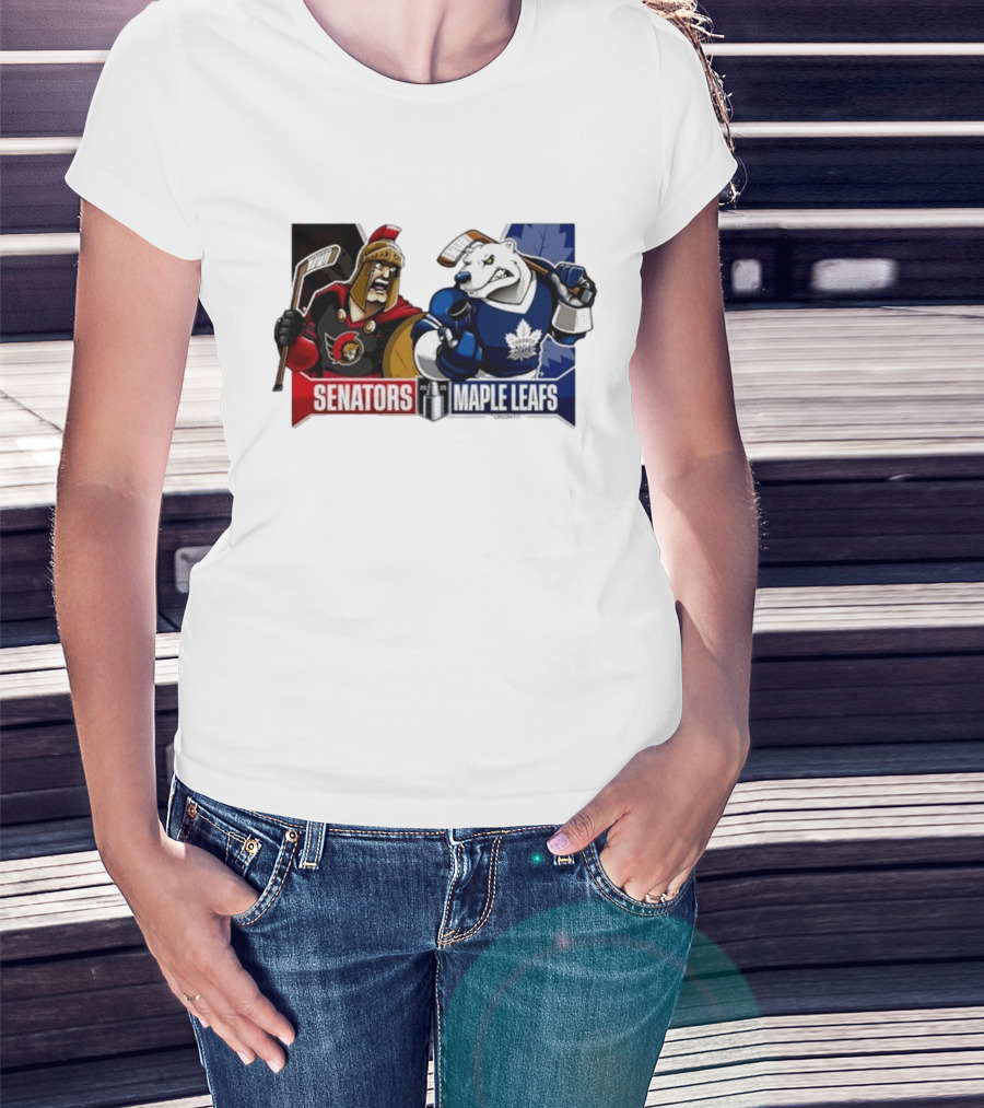 Ottawa Senators Toronto Maple Leafs 2025 Eastern Conference Quarter Finals Hockey Showdown T-Shirt