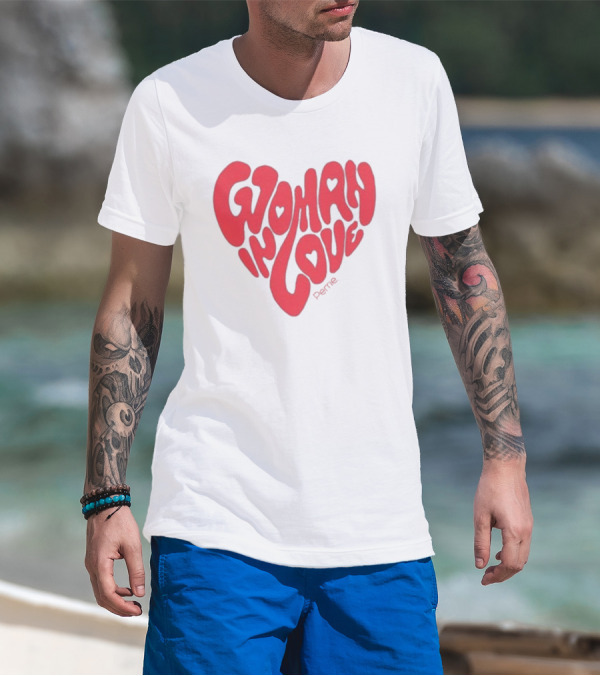 Perrie Woman In Love Heart-Shaped Typography T-Shirt