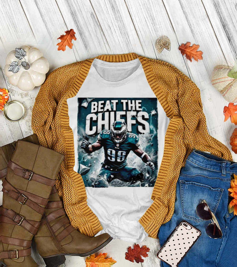 Beat the Chiefs Philadelphia Eagles Jalen Carter 96 T-Shirt