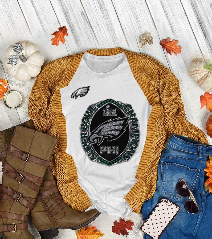 Philadelphia Eagles Super Bowl Champions Multi Champs Ring PHI LIX T-Shirt