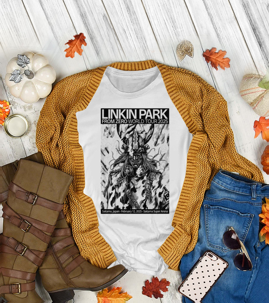 Linkin Park From Zero World Tour 2025 Saitama Japan February 12 Saitama Super Arena Samurai Art T-Shirt