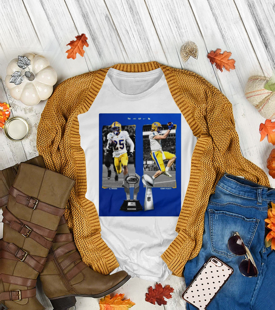 Pitt Panthers A.J. Woods Kenny Pickett ACC and Super Bowl Champions T-Shirt