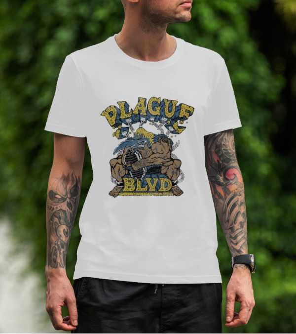 Plague Blvd Gym Boss Bodybuilder With Dumbbells T-Shirt