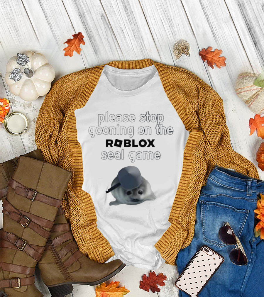 Stop Gooning on the Roblox Seal Game T-Shirt