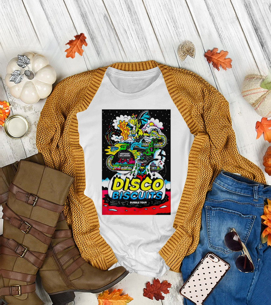 Disco Biscuits Bubble Tour Midtown Ballroom Bend OR January 19 2025 Dragon Fire Imagery T-Shirt