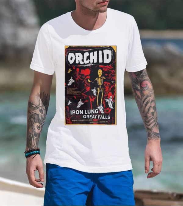 Orchid Iron Lung Great Falls Feb 10 2025 Substation Seattle WA T-Shirt