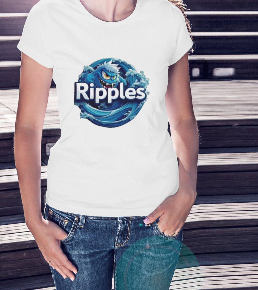 Ripples Monster Blue Waves Creature T-Shirt