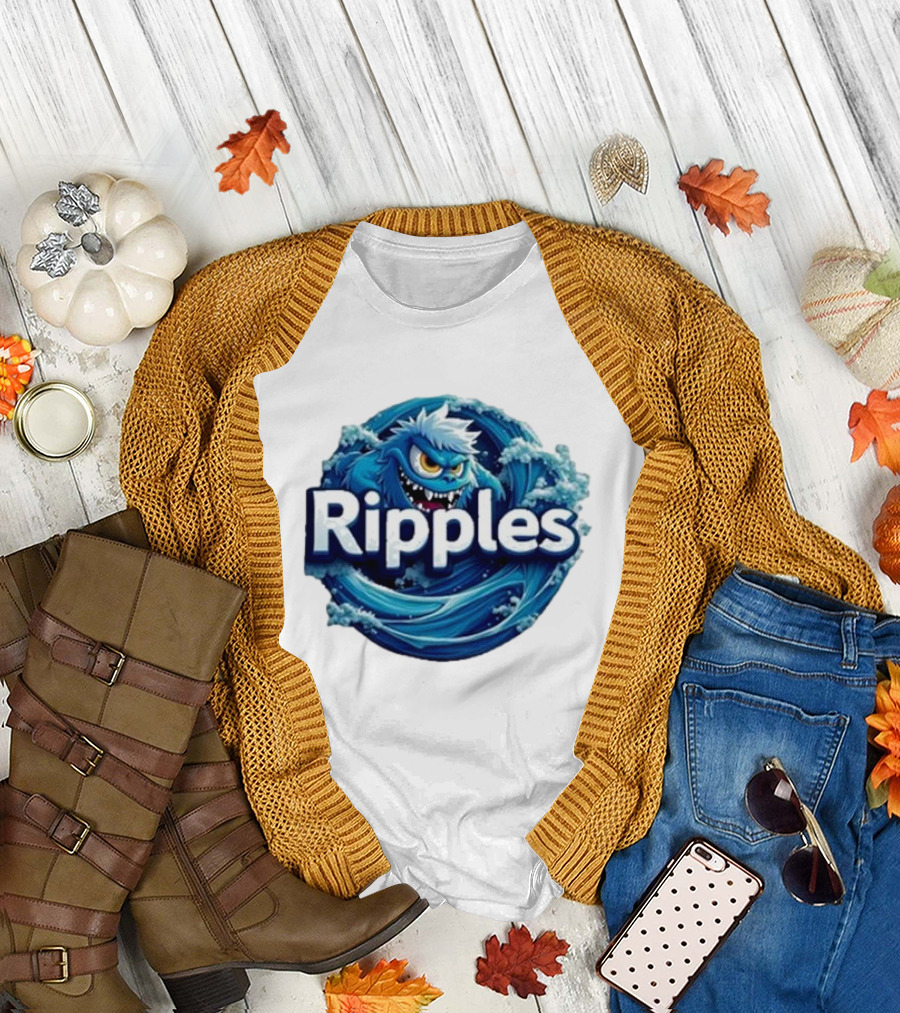Ripples Monster Blue Waves Creature T-Shirt