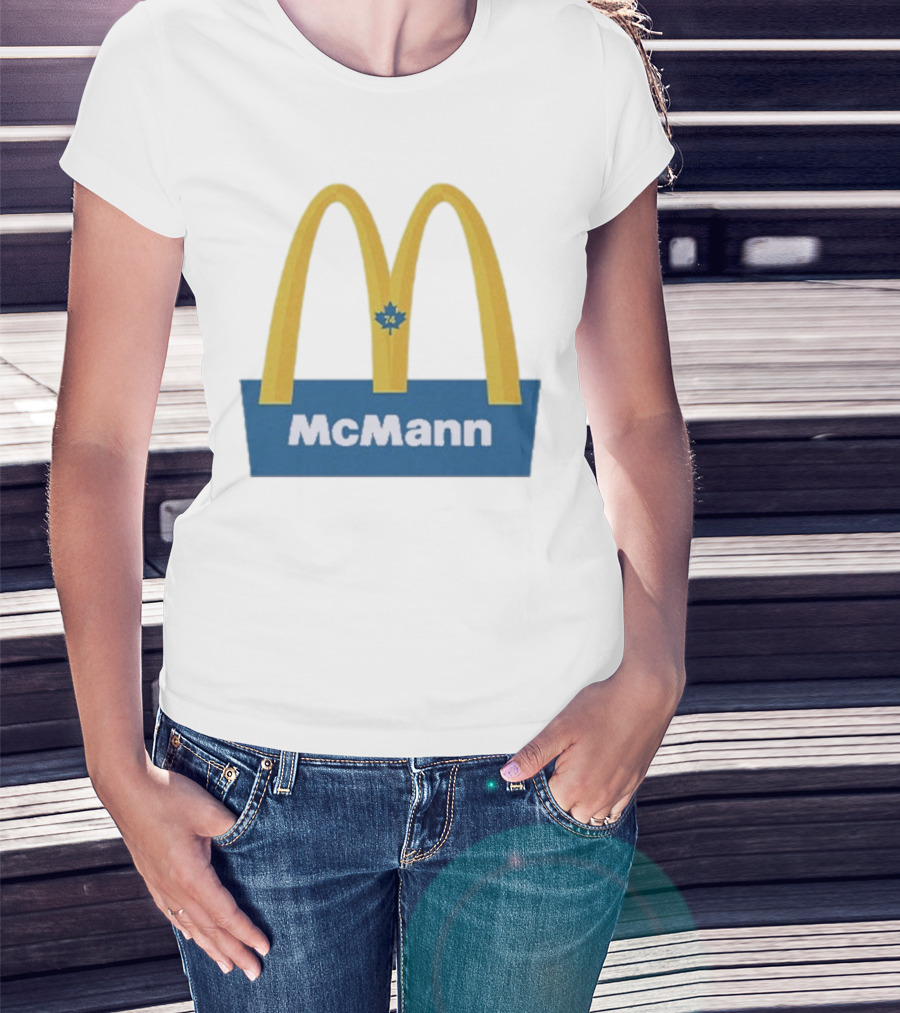 McMann 74 Maple Leaf Blue And Yellow Arches T-Shirt