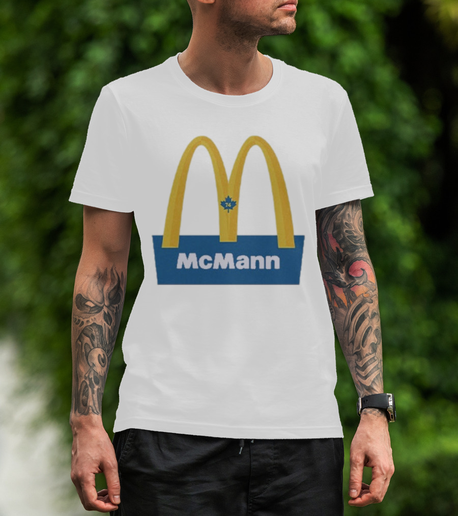 McMann 74 Maple Leaf Blue And Yellow Arches T-Shirt