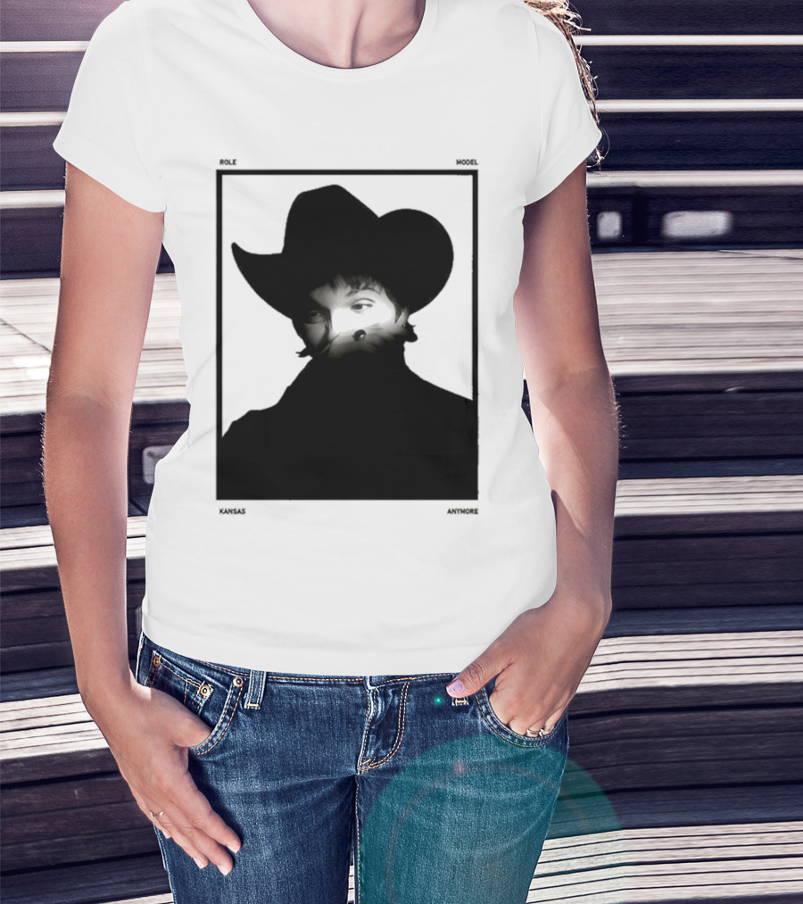 Role Model Anymore Kansas Cowboy Hat Boyfriend Fit Girls T-Shirt