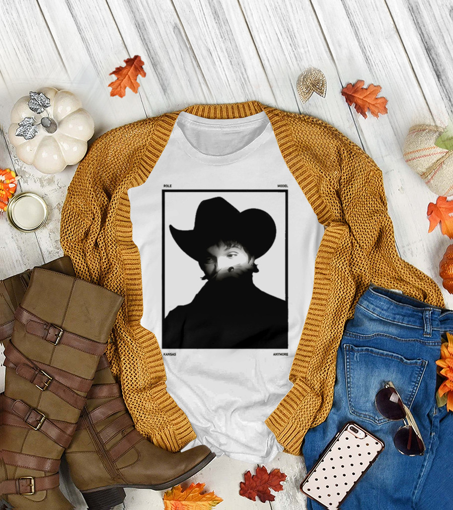 Role Model Anymore Kansas Cowboy Hat Boyfriend Fit Girls T-Shirt