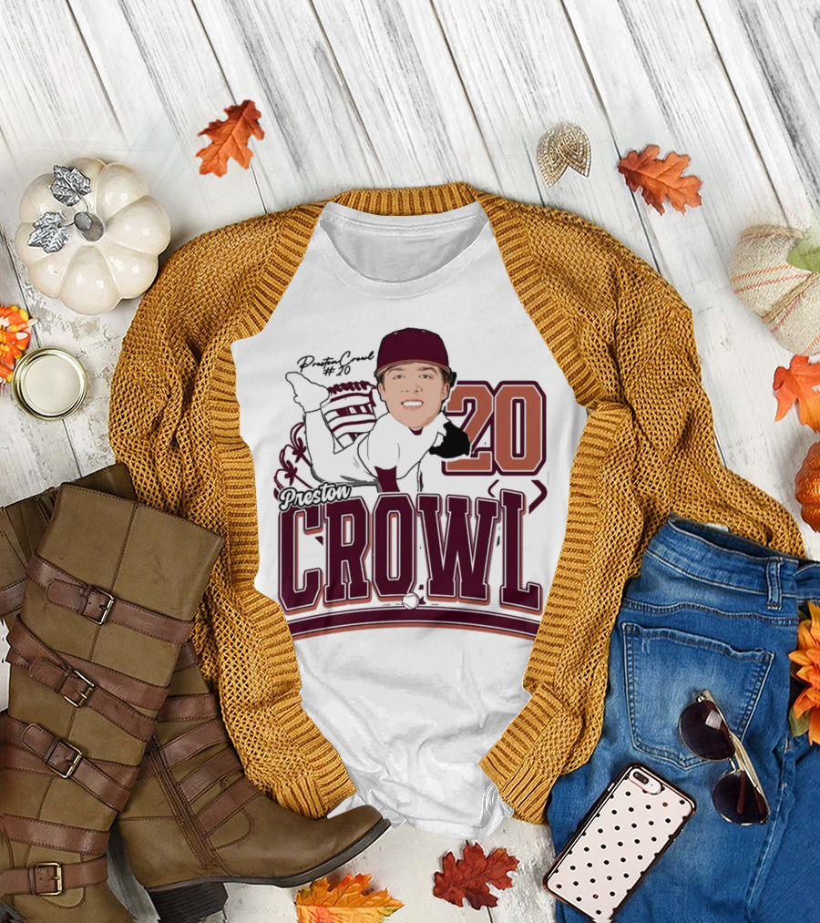 Preston Crowl Baseball 2025 Pitcher Number 20 T-Shirt