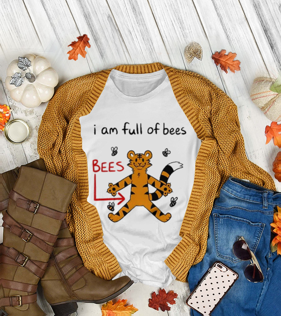Prism Paws Tiger Bees Humor Graphic T-Shirt