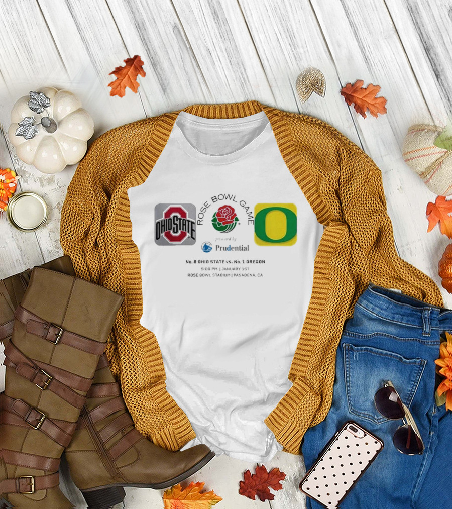 Rose Bowl Game Ohio State Buckeyes Vs Oregon Ducks January 1st 2025 Rose Bowl Stadium Pasadena CA T-Shirt