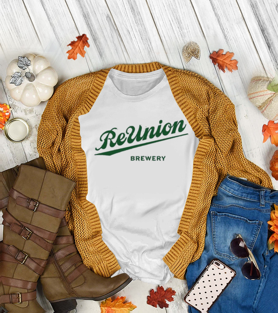 ReUnion Brewery Green Script Logo T-Shirt