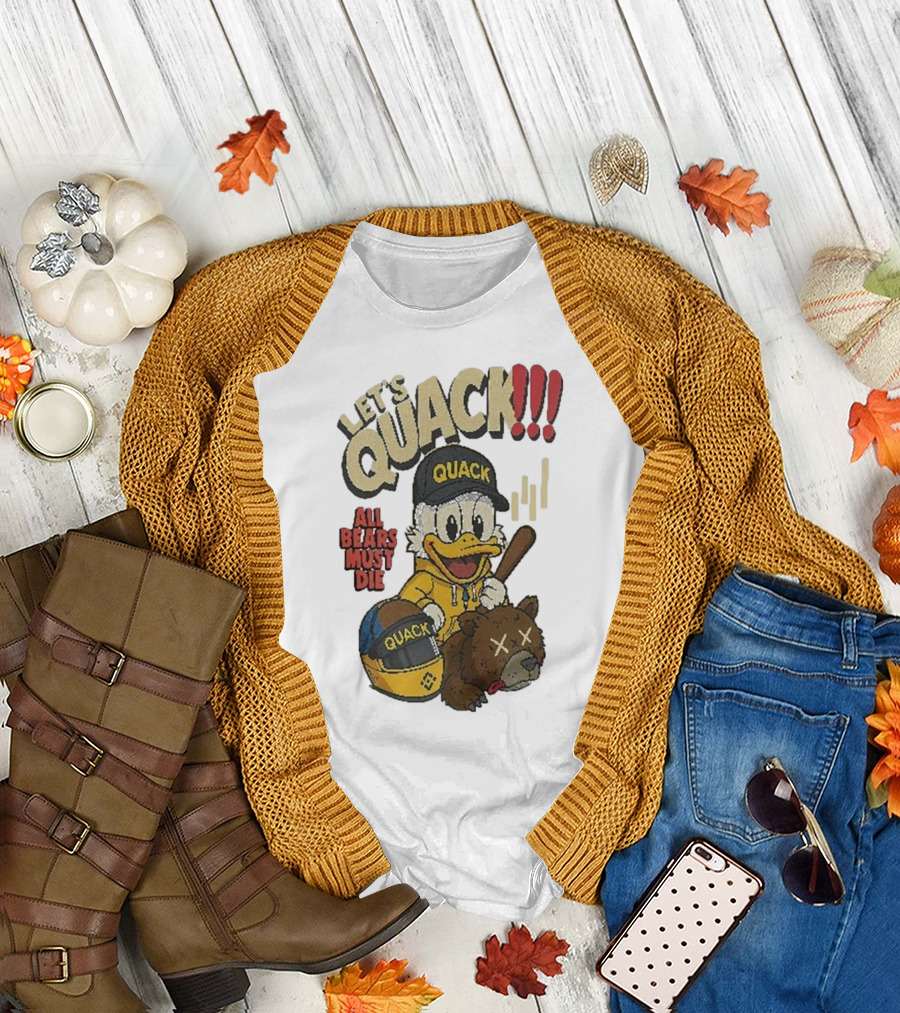 Let's Quack All Bears Must Die Quack Helmet and Duck with Bat T-Shirt