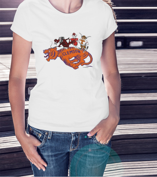 SEC Clemson Tigers South Carolina Gamecocks Georgia Bulldogs Tennessee Vols Mascot T-Shirt