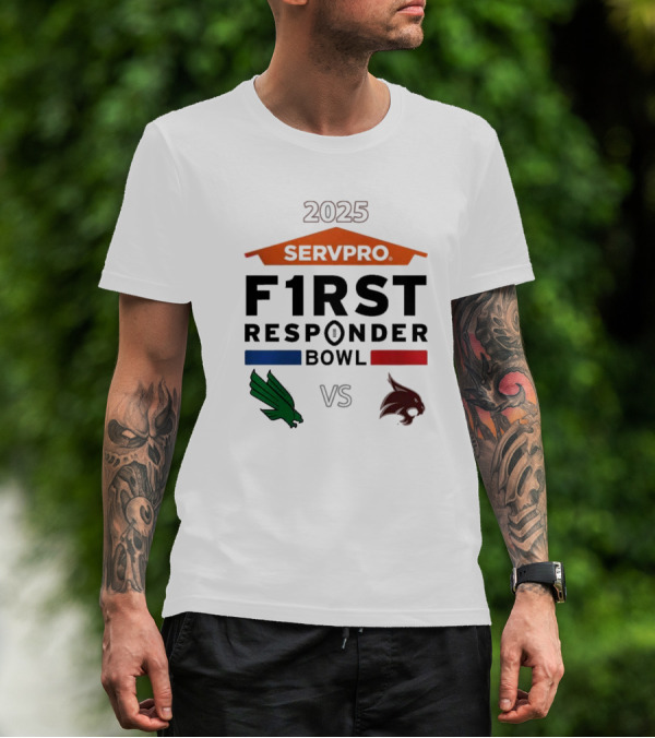 Servpro First Responder Bowl 2025 North Texas Mean Green Vs Texas State Bobcats January 3 Dallas Texas Matchup T-Shirt