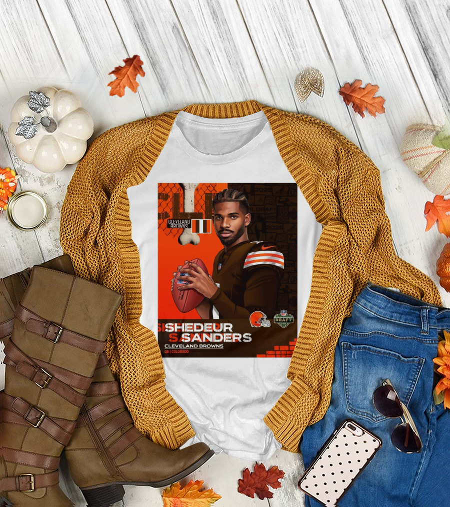Shedeur Sanders Cleveland Browns QB Colorado NFL Draft 2025 T-Shirt