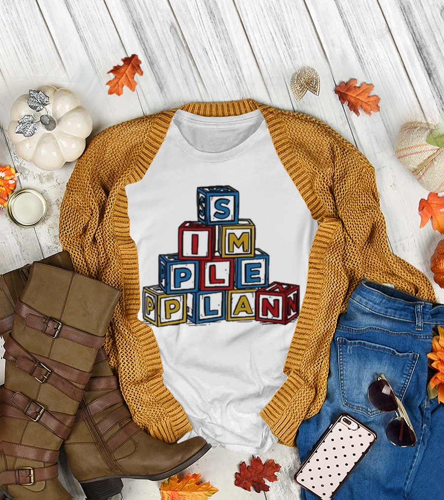 Simple Plan Alphabet Block Letter Stack T-Shirt