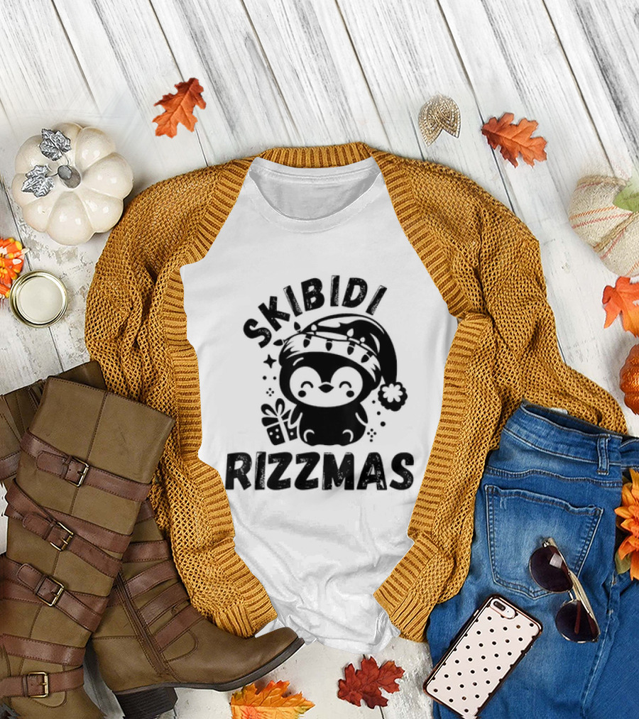 Love Skibidi Rizzmas Christmas Penguin T-Shirt