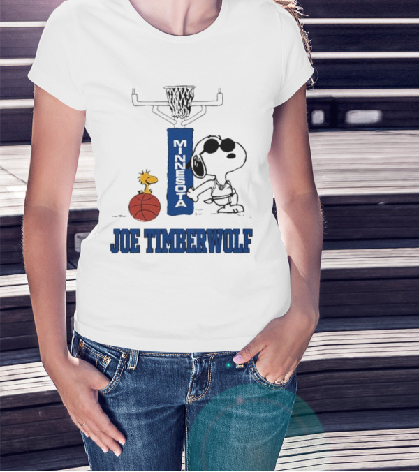 Snoopy Joe Cool Minnesota Timberwolf Basketball T-Shirt