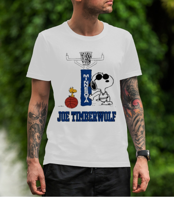 Snoopy Joe Cool Minnesota Timberwolf Basketball T-Shirt
