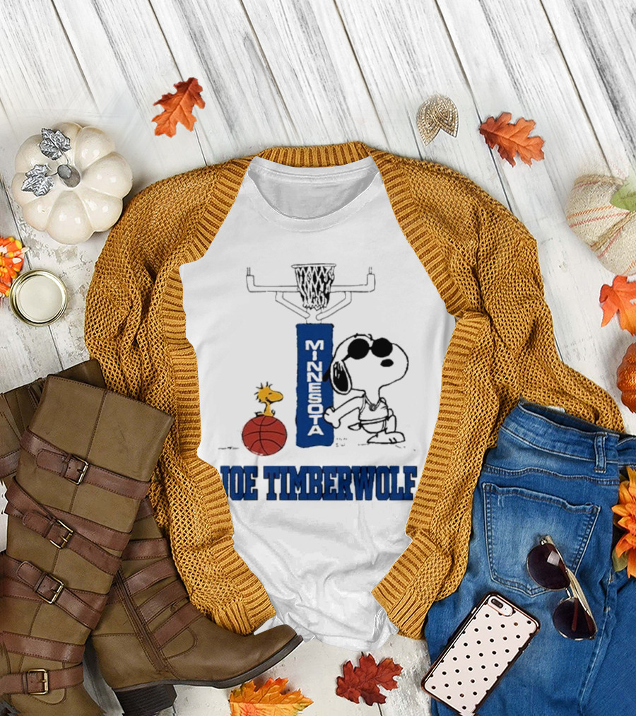 Snoopy Joe Cool Minnesota Timberwolf Basketball T-Shirt