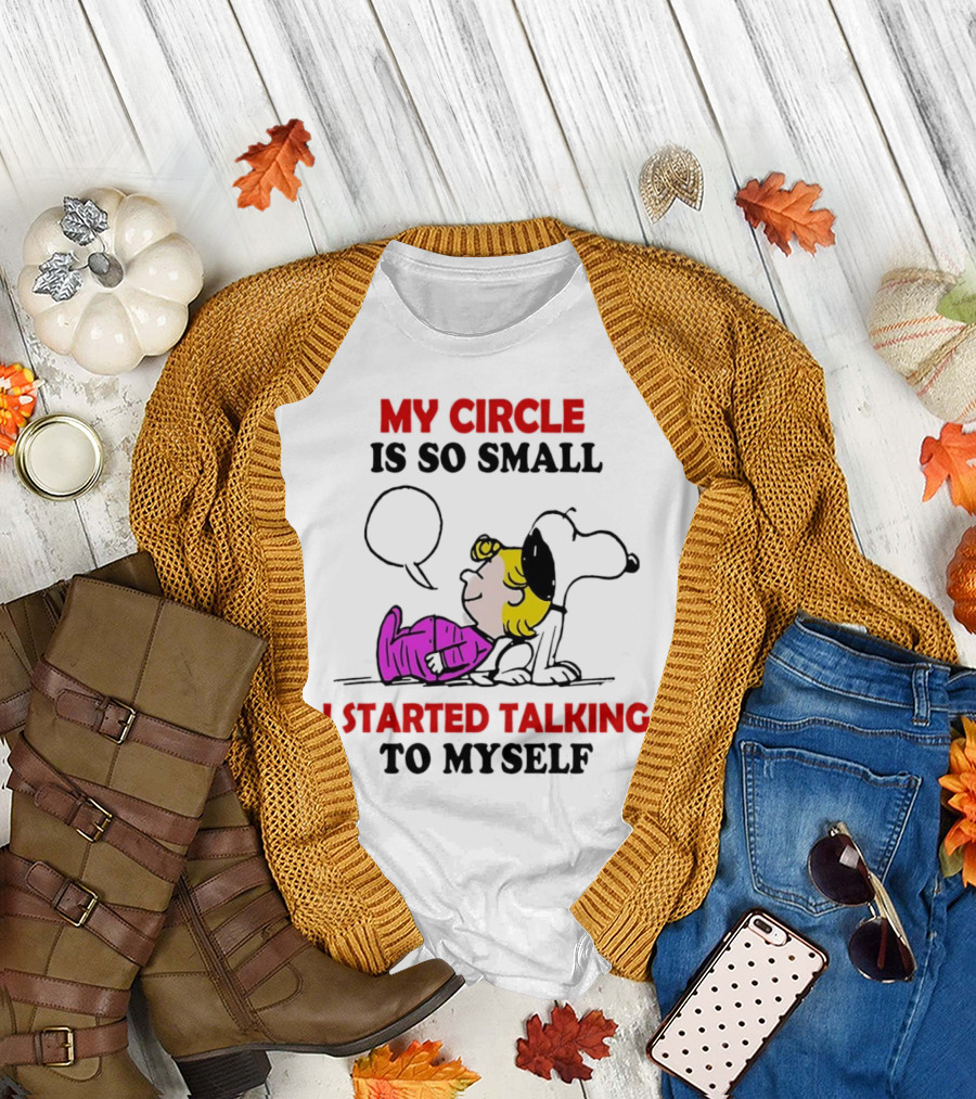 Snoopy My Circle Is So Small I Started Talking to Myself Peanuts Lucy T-Shirt