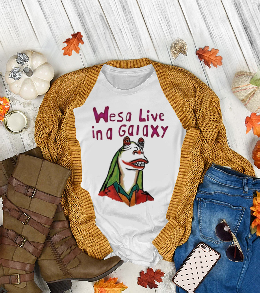 Wesa Live In A Galaxy Alien Cartoon Style T-Shirt