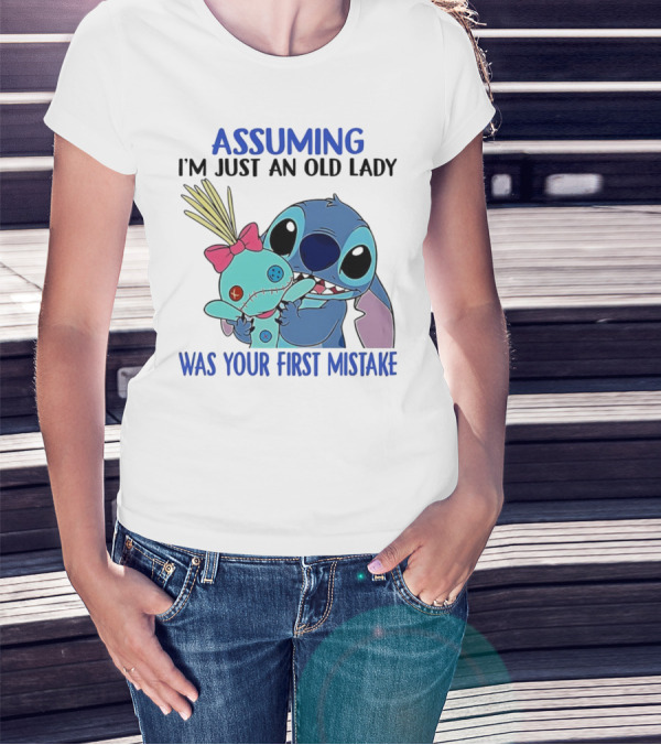 Assuming I'm Just An Old Lady Was Your First Mistake Stitch Holding Voodoo Doll T-Shirt