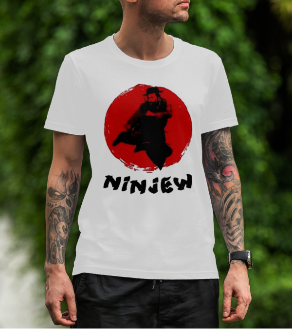 Ninjew Red Circle Kick Martial Arts Style T-Shirt