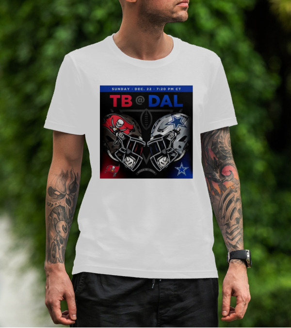 Sunday Dec 22 7:20 PM CT TB @ DAL Week 16 2024 Helmet Face-Off T-Shirt