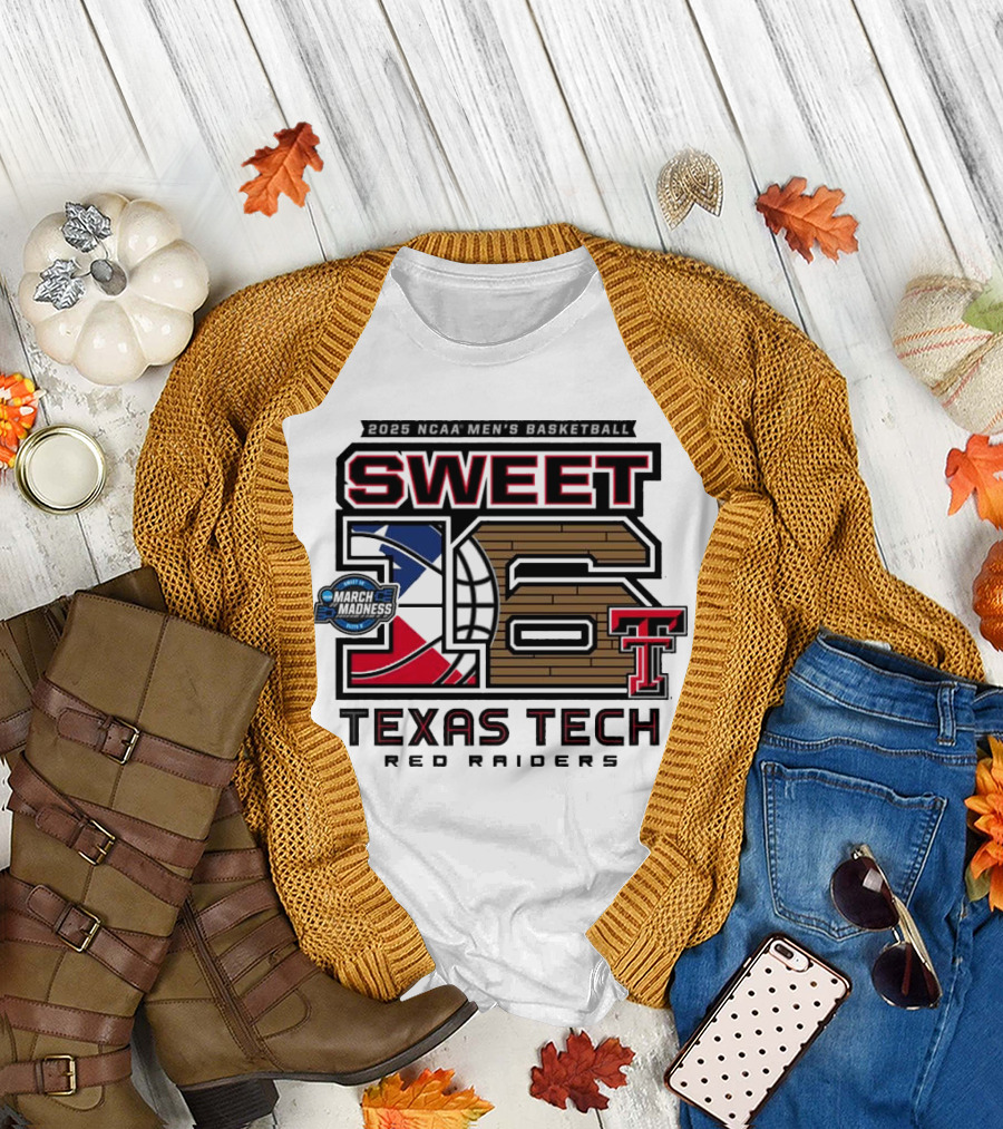 Texas Tech Basketball Sweet 16 Above The Rim 2025 Grey Tri-Blend T-Shirt
