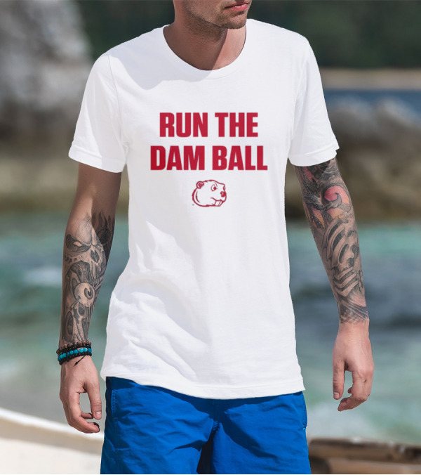 Run The Dam Ball Beaver Minot State T-Shirt