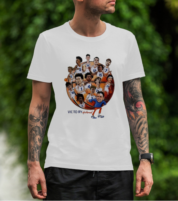 Victorious Gatorsmbk Florida Basketball Caricature Players Team Number 1 T-Shirt