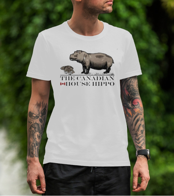 Canadian House Hippo With Turtle And Leaf Icon T-Shirt