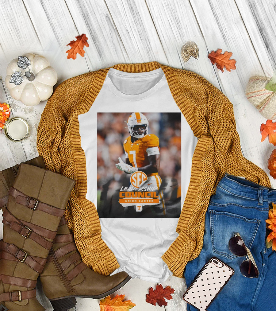 Tennessee Vols Arion Carter SEC Leadership Council Football T-Shirt