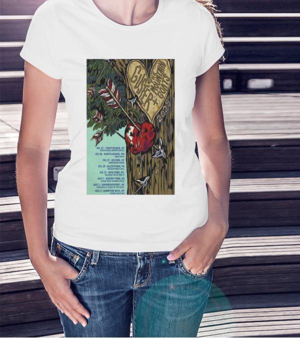 Guster The Mountain Goats Tour 2025 Dates Chautauqua Amphitheater Arrowood Farms Archer Music Hall T-Shirt