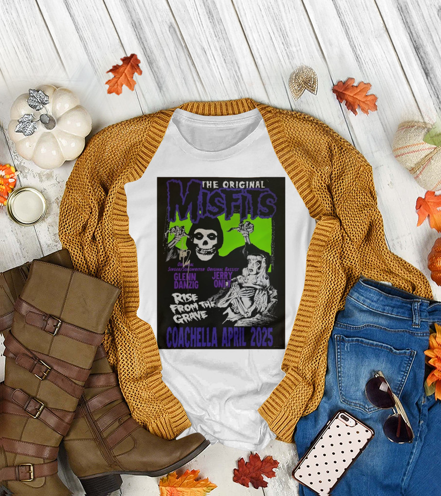 The Original Misfits Coachella April 2025 Glenn Danzig Jerry Only Rise From The Grave T-Shirt