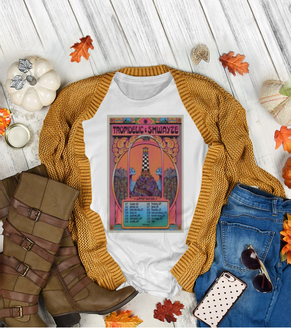 Tropidelic & Shwayze Summer Tour 2025 Lighthouse Psychedelic Concert Dates T-Shirt