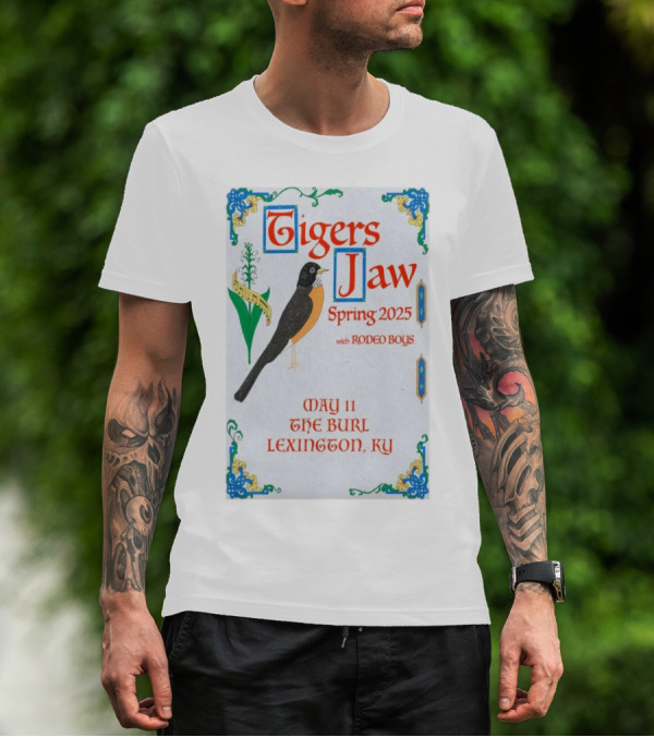 Tigers Jaw With Rodeo Boys May 11 2025 The Burl Lexington KY Spring Tour T-Shirt