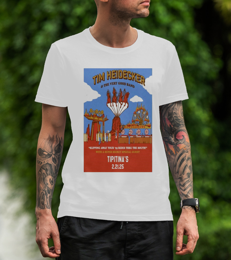 Tim Heidecker & The Very Good Band Slipping Away Tour '25 Rides Thru The South Tipitina’s New Orleans Feb 21 2025 T-Shirt