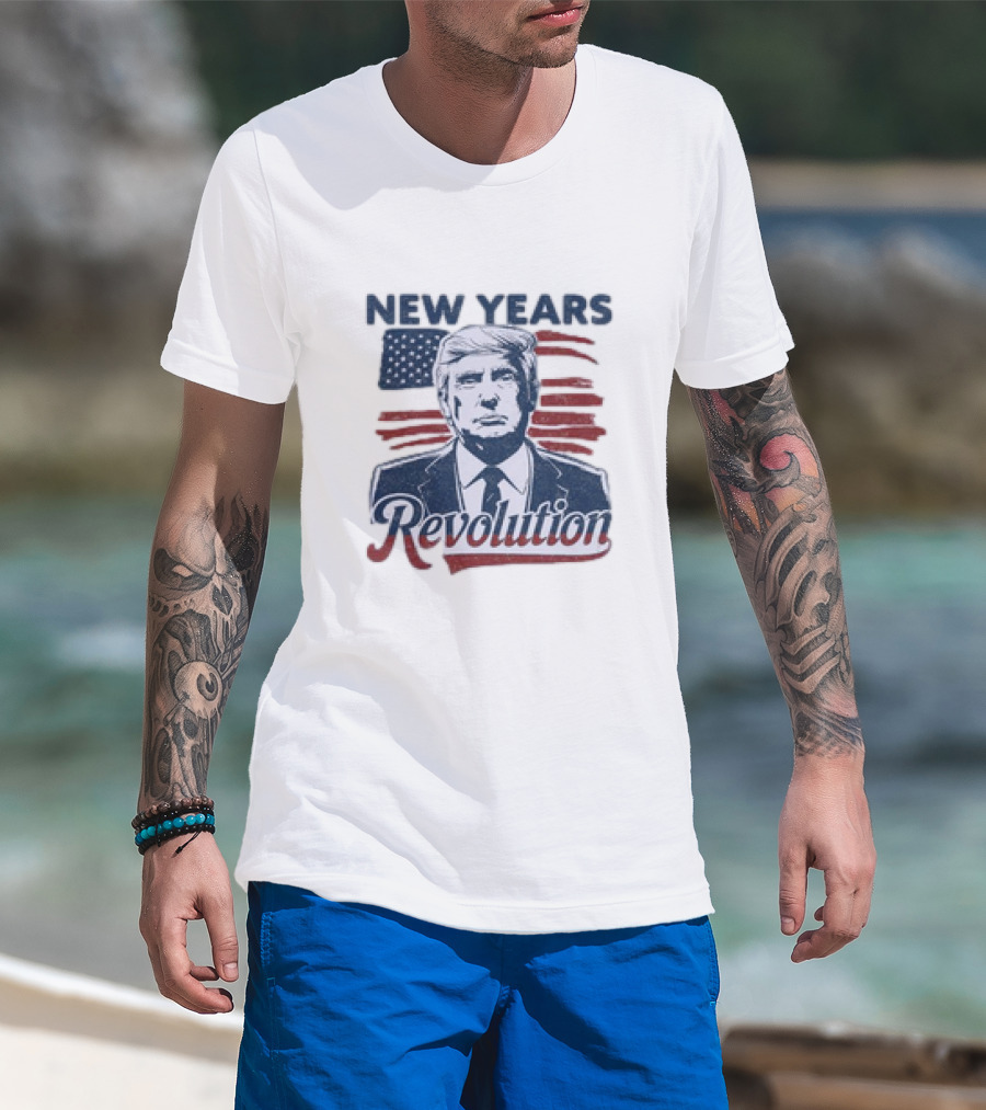 Trump New Years Revolution American Flag Theme T-Shirt